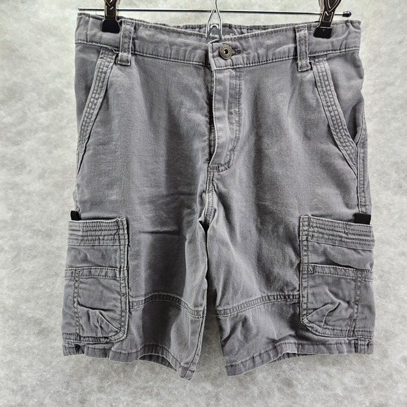 Wrangler Other - Wrangler Classic Straight Cargo Shorts Gray Youth Boys Sz 14 Regular Adjustable
